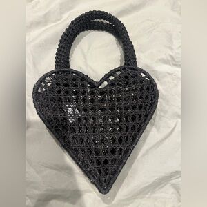 J.crew Black Heart Woven Bag